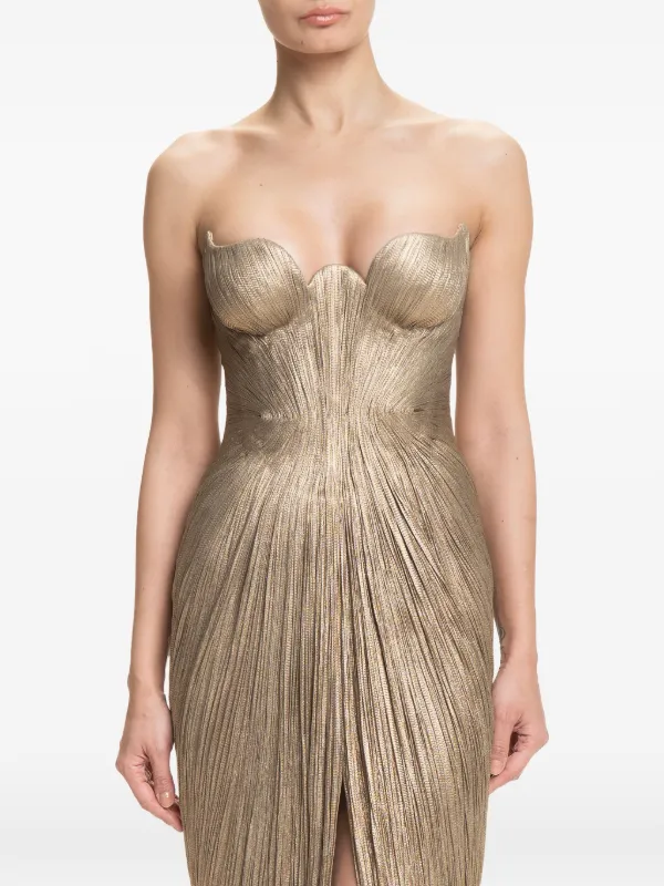 lucia gold dress Lucia Sequin Crochet Dress – Retrofete main image 1
