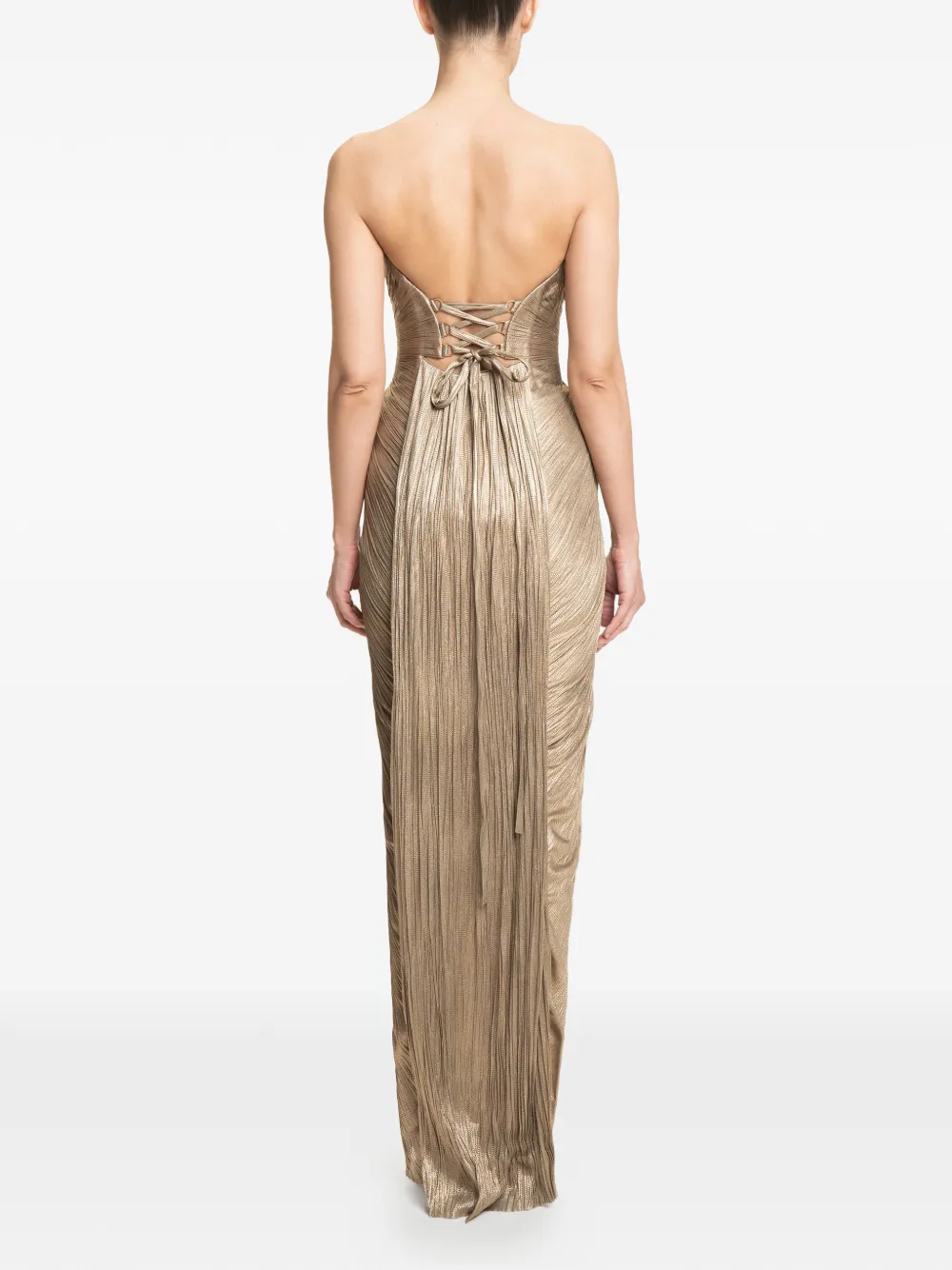 Maria Lucia Hohan Jasleen pleated strapless maxi dress - thumbnail 4 of 5
