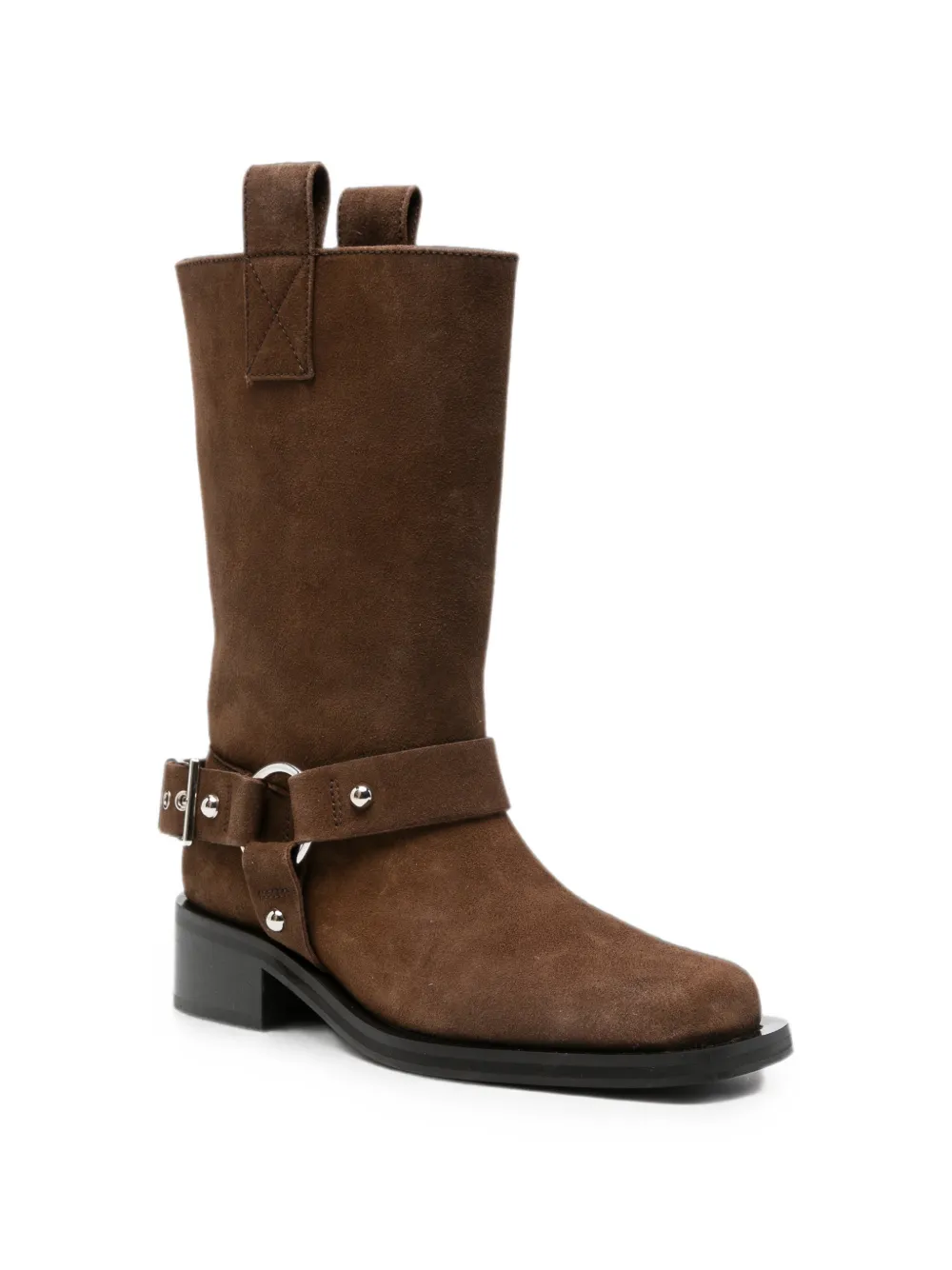 GANNI buckle-detail biker boots Bruin