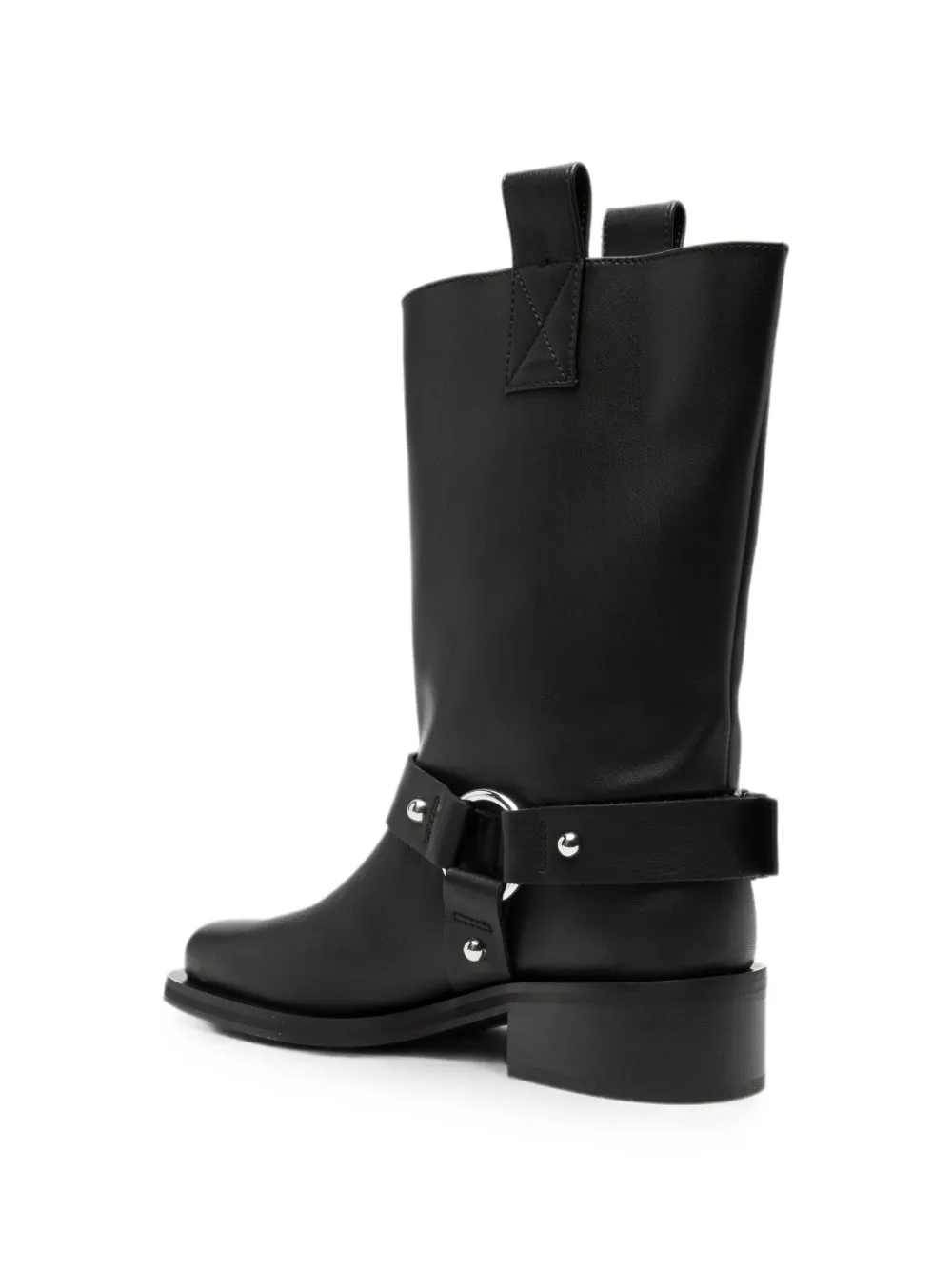 GANNI harness-detail biker boots Zwart