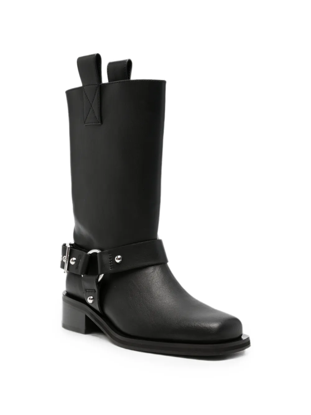 GANNI harness-detail biker boots Zwart