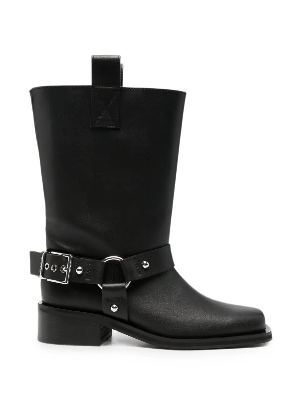 GANNI harness-detail biker boots - Black