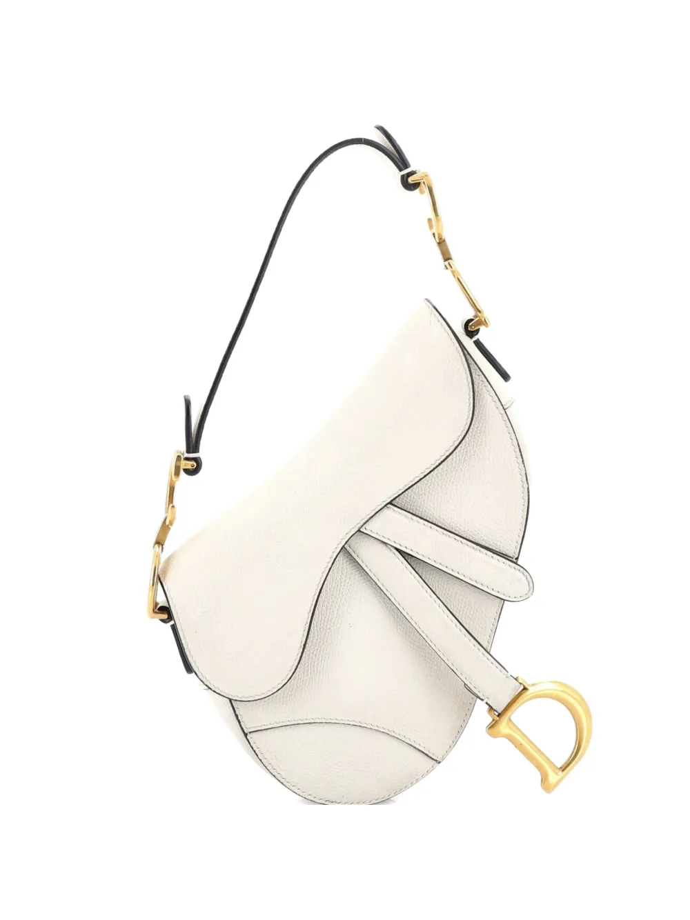Christian Dior Pre-Owned Borsa a spalla Saddle mini in pelle - Bianco