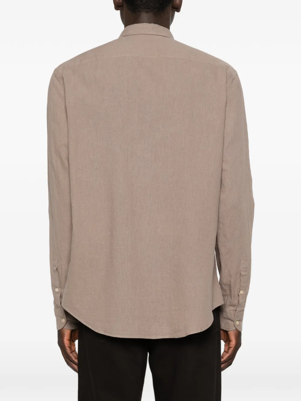 Emporio Armani Linnen overhemd met knopen Beige