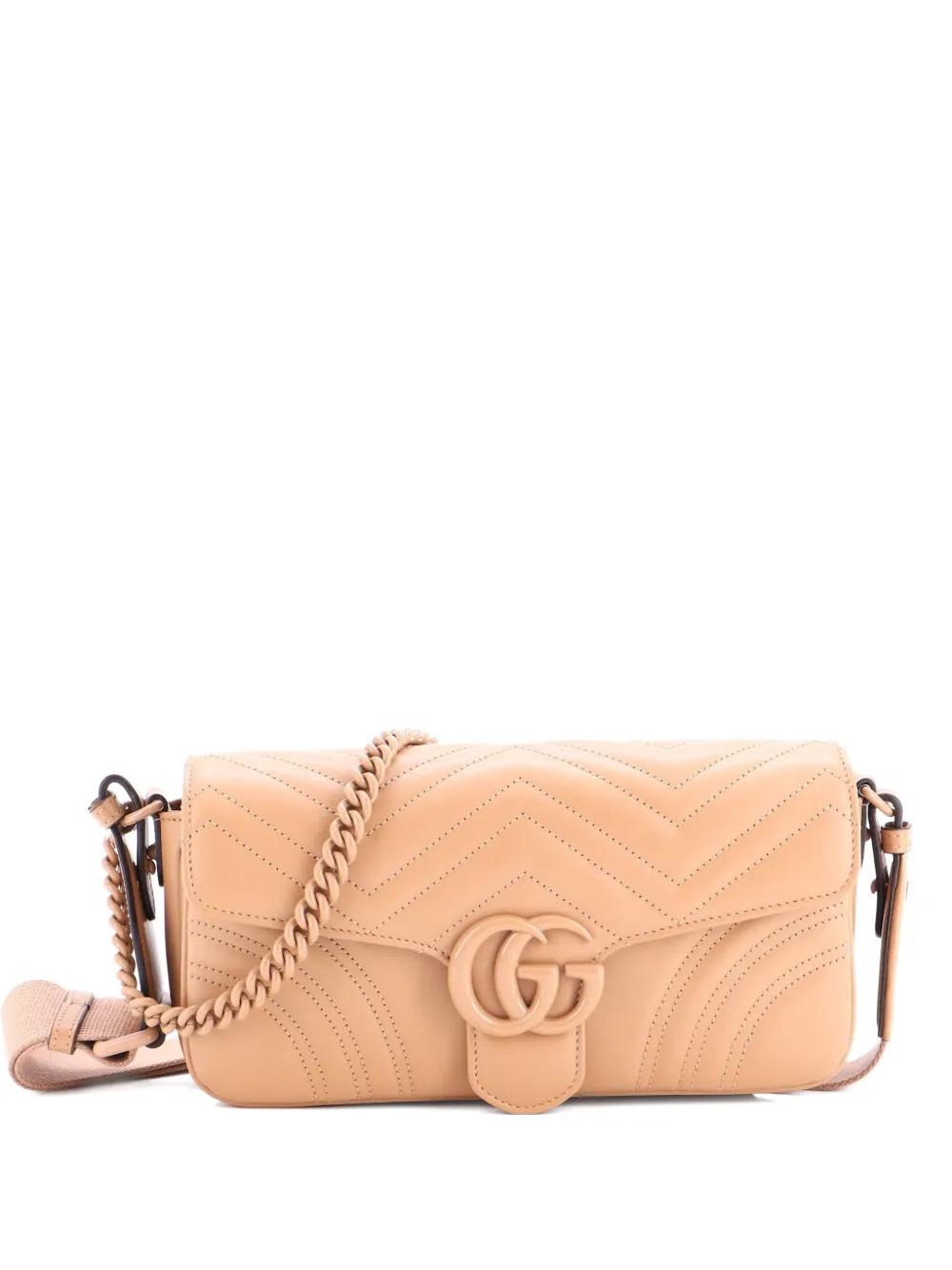 Gucci Pre-Owned GG Marmont Monochrome Flap Bag Matelasse Leather Medium crossbody bag - Toni neutri