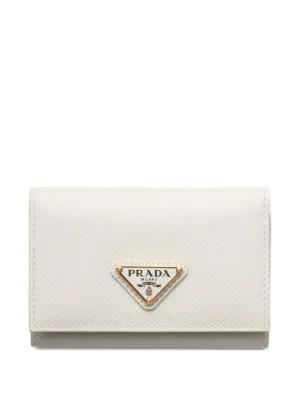 PRADA サフィアーノレザー 三つ折り財布 ホワイト PRADA プラダ サフィアーノレザー 二つ折り財布 ホワイト系 付属品有り