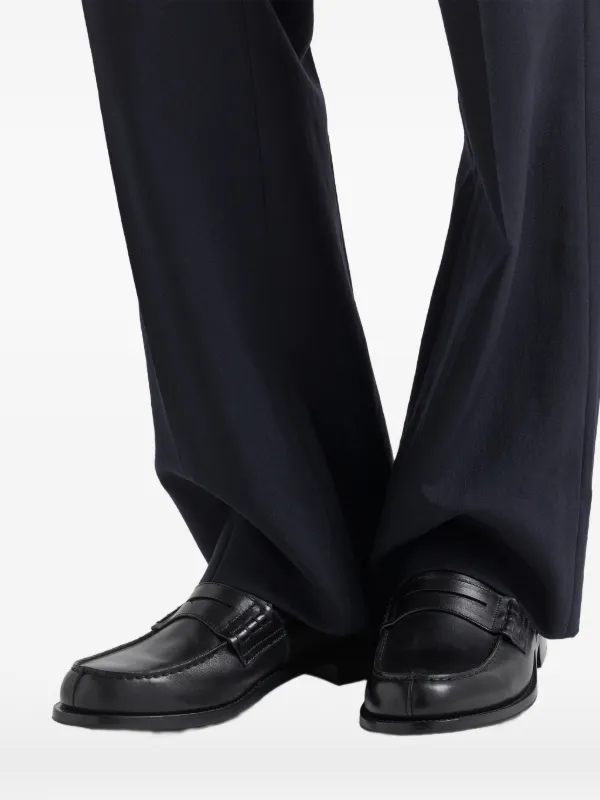 Prada レザーローファー | ブラック | FARFETCH JP
