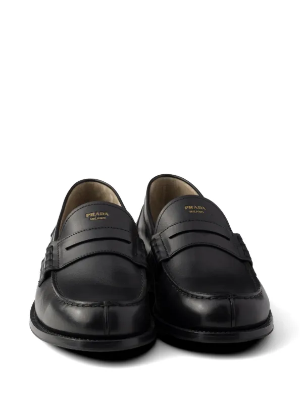 【週末限り】PRADA ブラック ローファー Prada レザーローファー | ブラック | FARFETCH JP