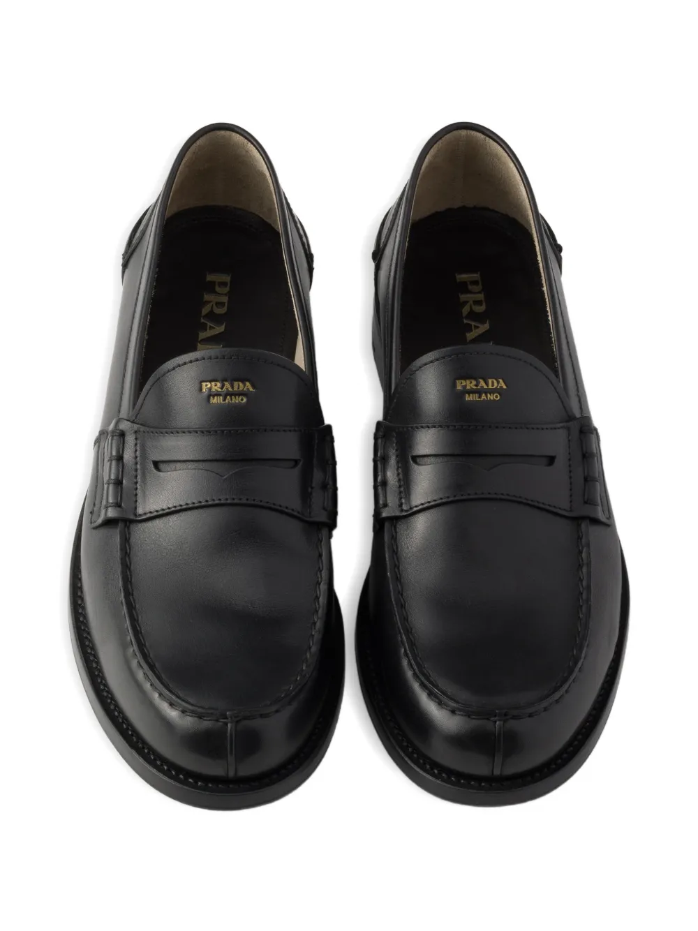 Prada Leren loafers Zwart