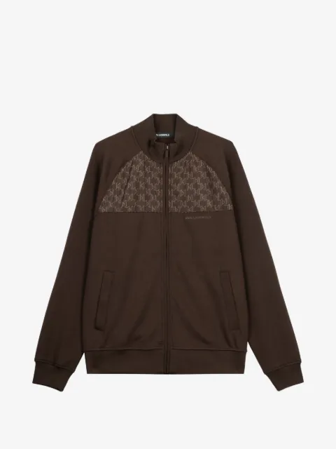 Karl Lagerfeld logo-pattern zip-up jacket
