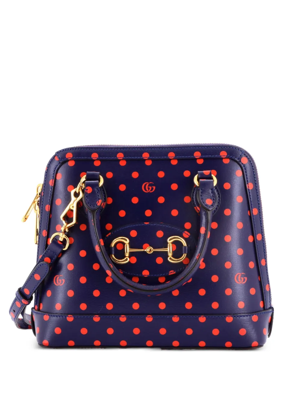 Gucci Pre-Owned Borsa a tracolla Horsebit 1955 piccola in pelle con stampa - Blu