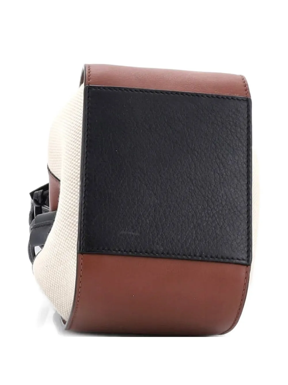 Loewe Pre-Owned Spirited Away Hammock Bag Printed Leather and Canvas Mini shoulder bag - Marrone