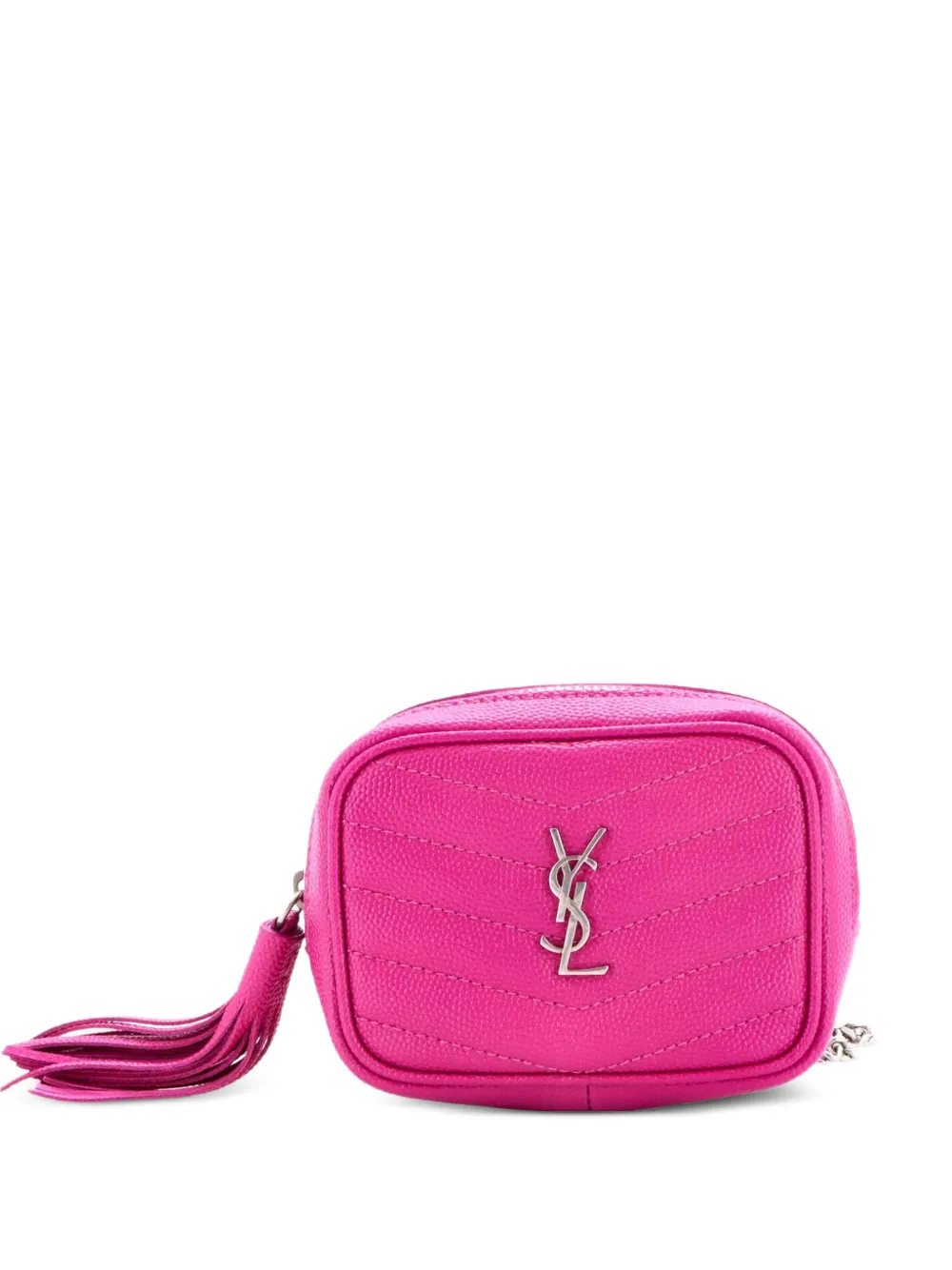 Saint Laurent Pre-Owned Borsa a tracolla Lou Camera Bag Baby in pelle matelassé con motivo chevron - Rosa