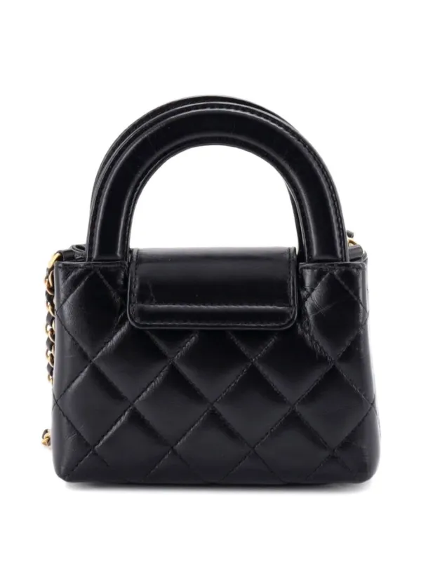 CHANEL Pre-Owned Kelly Top Handle Shopping Bag Quilted Shiny Aged