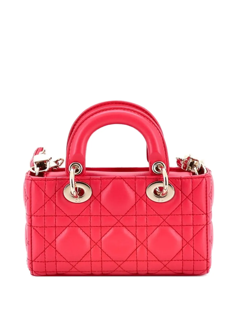 Christian Dior Pre-Owned Lady D-Joy Bag Cannage Quilt Lambskin Micro satchel - Rosa
