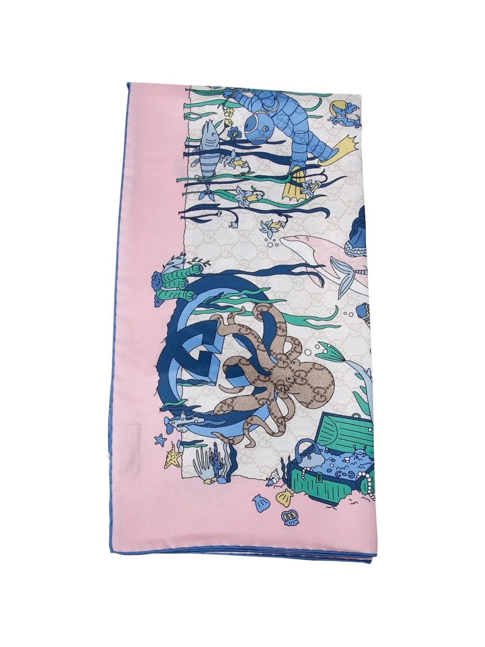 Gucci aquatic-motif scarf - Pink