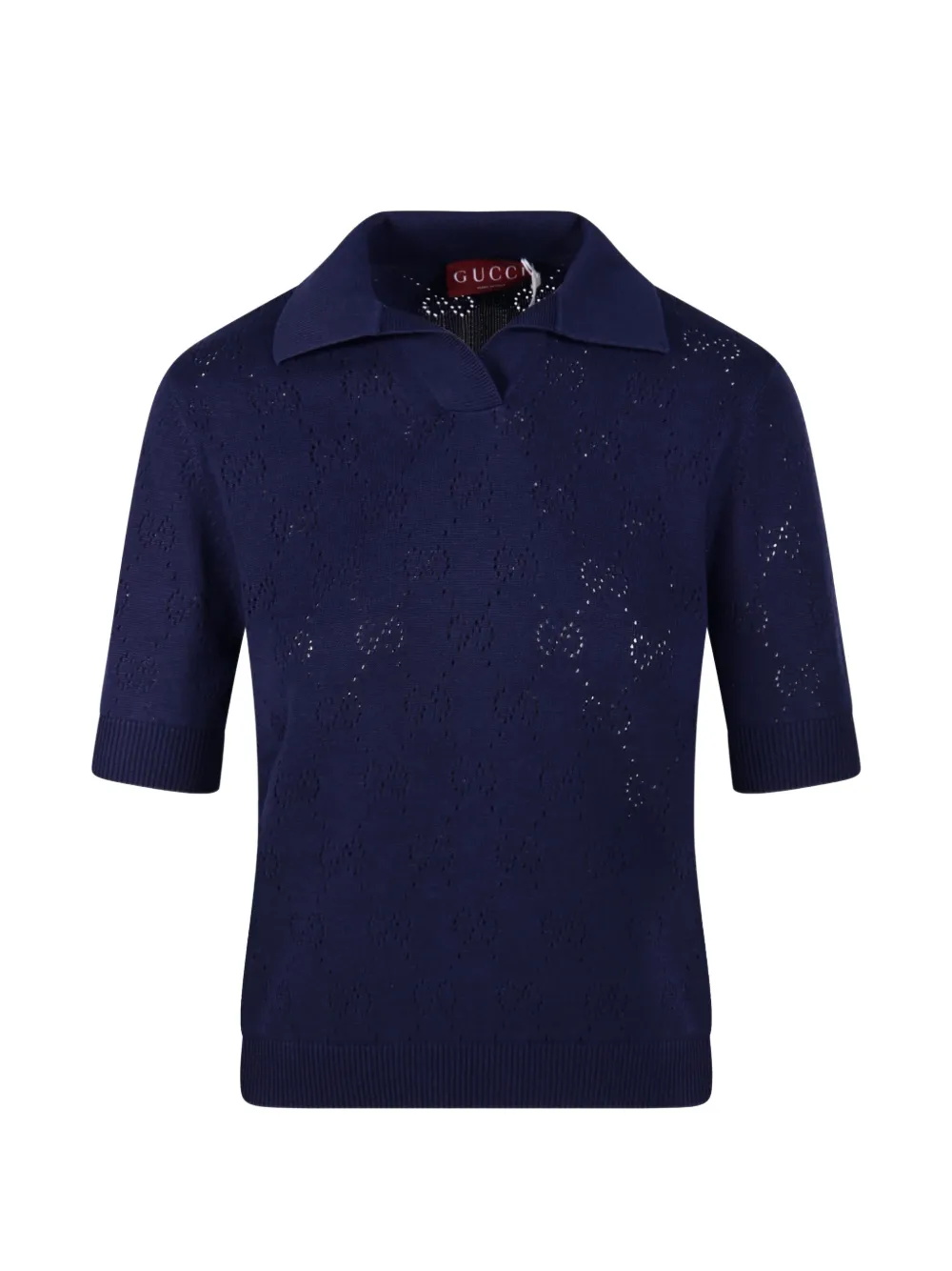 Gucci GG pointelle polo top - Blau
