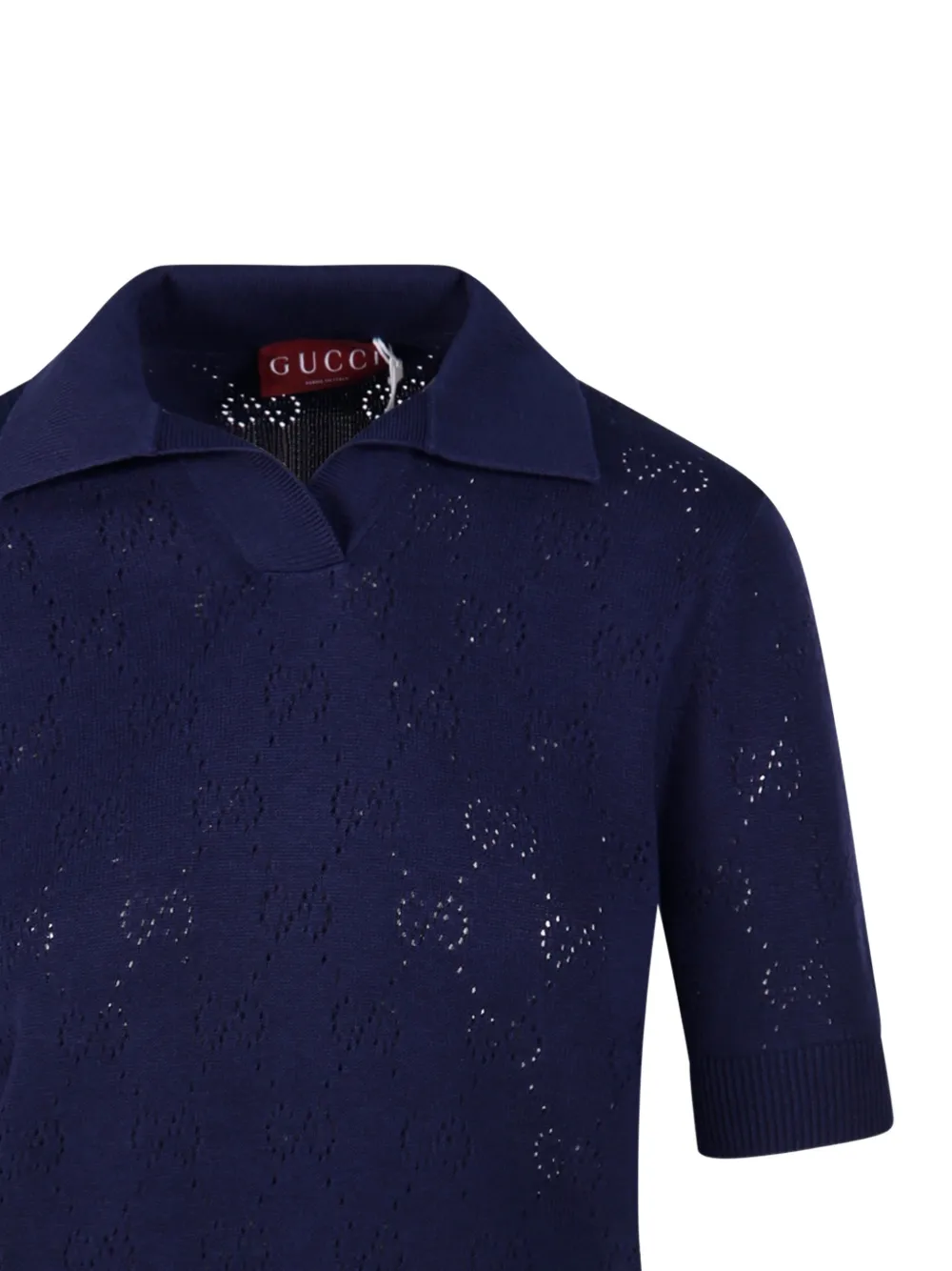 Gucci Pointelle polotop met GG-logo Blauw