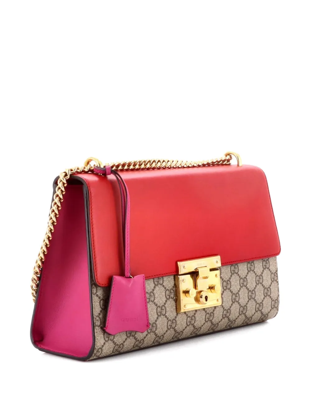 Padlock GG Coated Canvas and Leather Medium shoulder bag