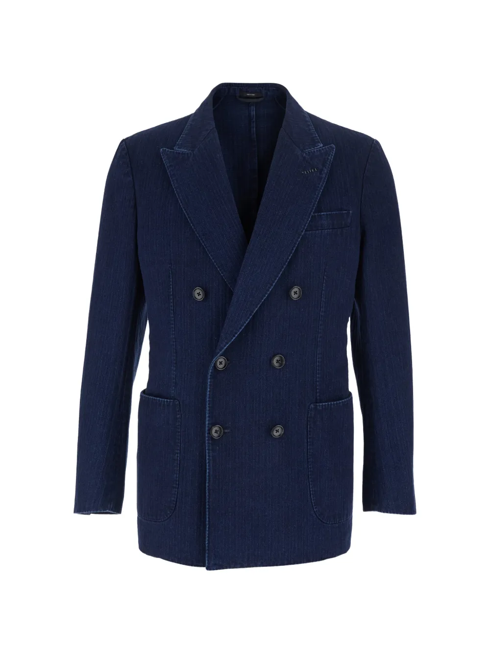 TOM FORD double-breasted peak-lapel coat - Blau