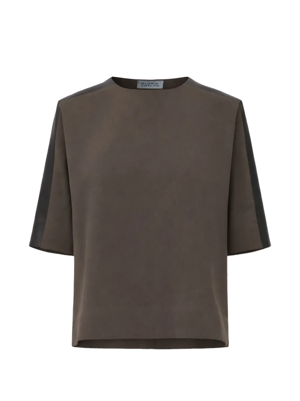 Gloria Coelho T-Shirt mit Einsätzen - Braun