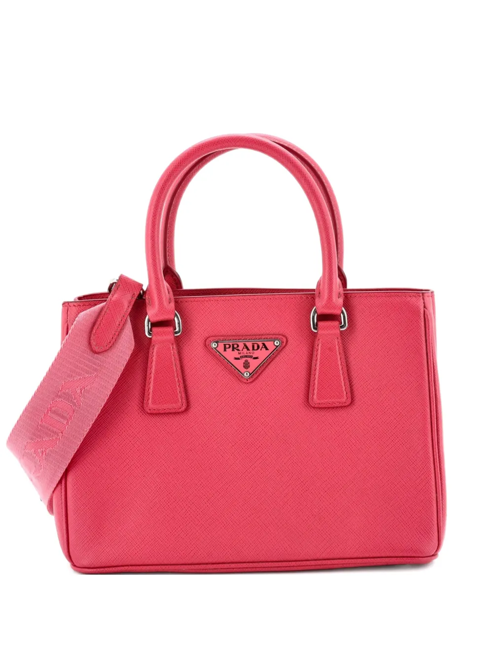 Prada Pre-Owned Galleria Double Zip Tote Saffiano Leather Mini crossbody bag - Rosa