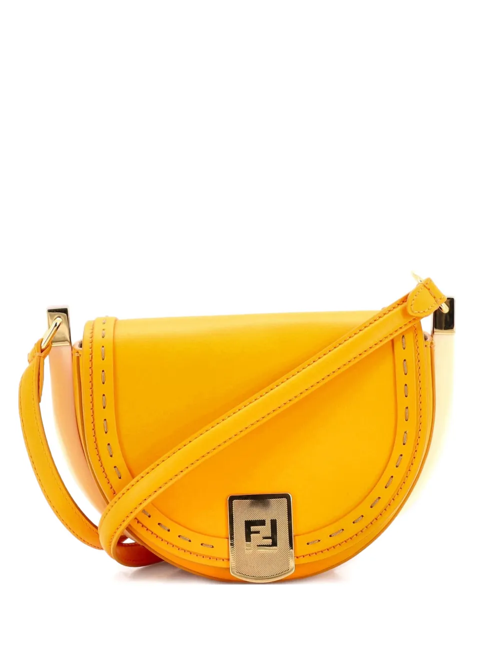 Fendi Pre-Owned Moonlight Flap Bag Leather with Plexiglass Detail crossbody bag - Arancione