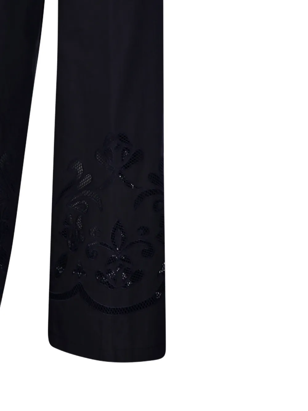 Forte Zijden broek met bloemapplicatie Blauw