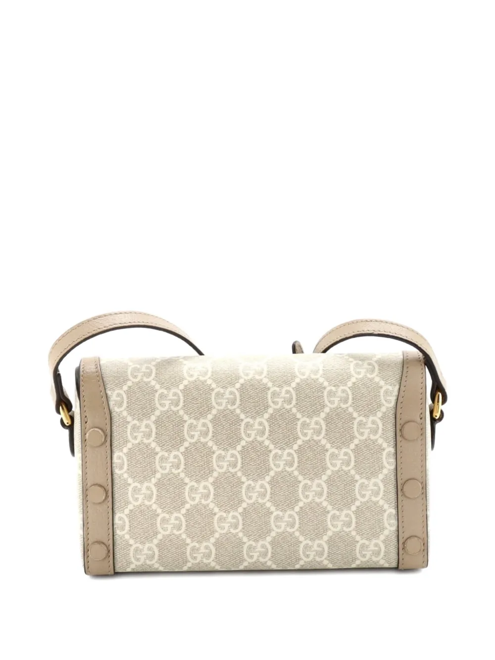 Gucci Pre-Owned Horsebit 1955 Flap GG Coated Canvas Mini crossbody bag - Toni neutri