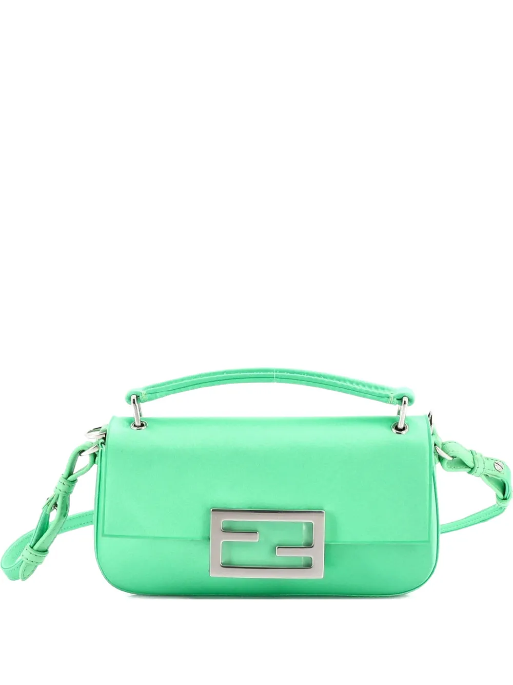 Fendi Pre-Owned Baguette Phone Pouch Silk satchel - Verde