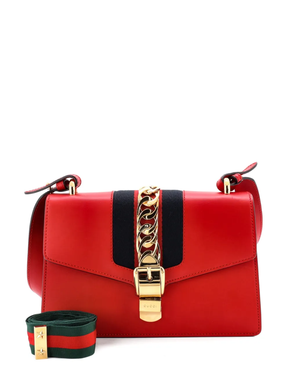 Gucci Pre-Owned Borsa a spalla Sylvie piccola in pelle - Rosso