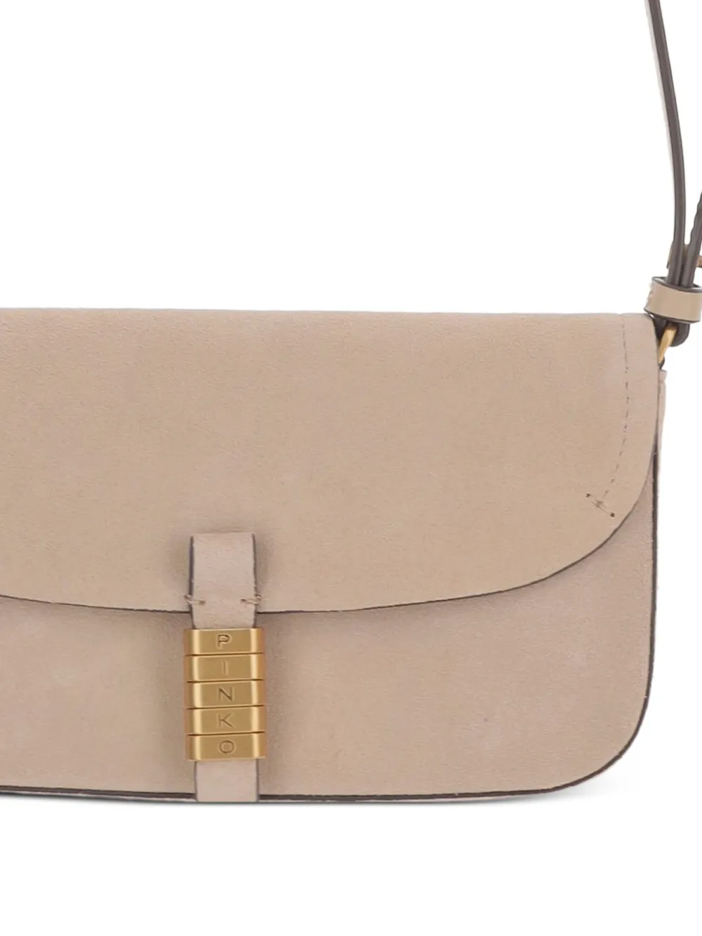 PINKO Medium saddle platte schoudertas Beige