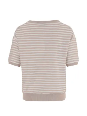 Ensemble Jumeau Manches Courtes Rayé Bleu Bruno Manetti Taille 42 (36) - Occasion Très Bon État