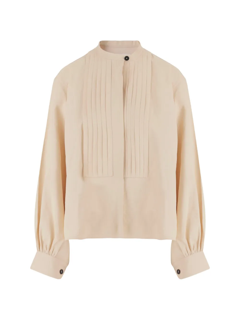 Jil Sander pleats mandarin-collar shirt - Toni neutri