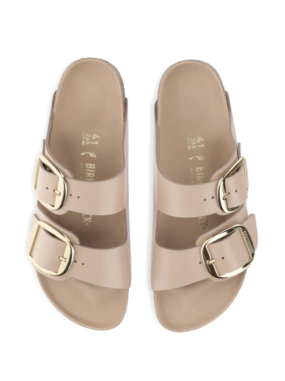 Birkenstock leather slippers Beige