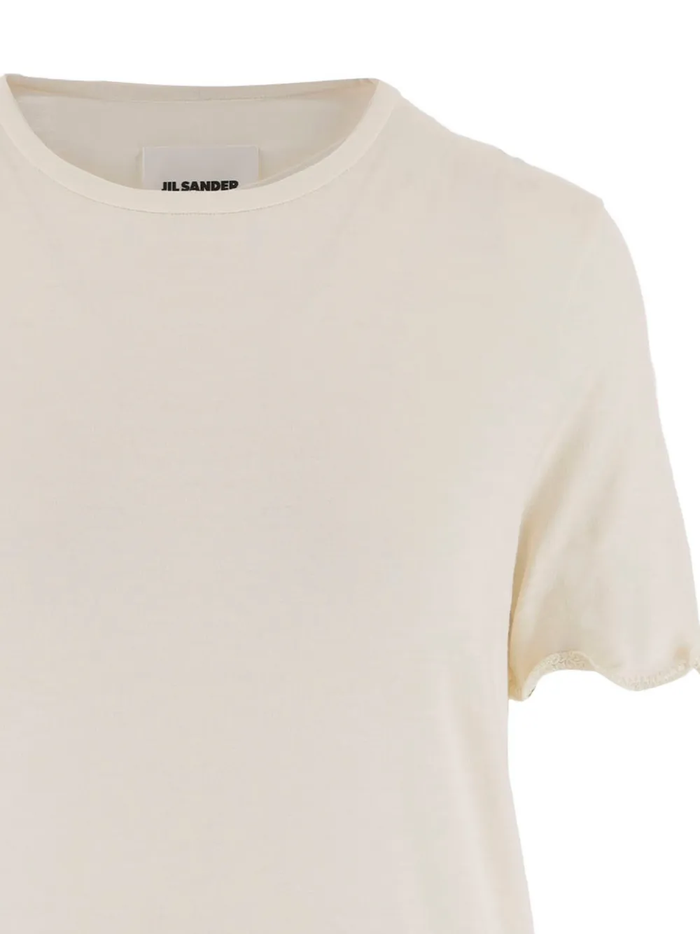 Jil Sander T-shirt met gewelfde afwerking Beige