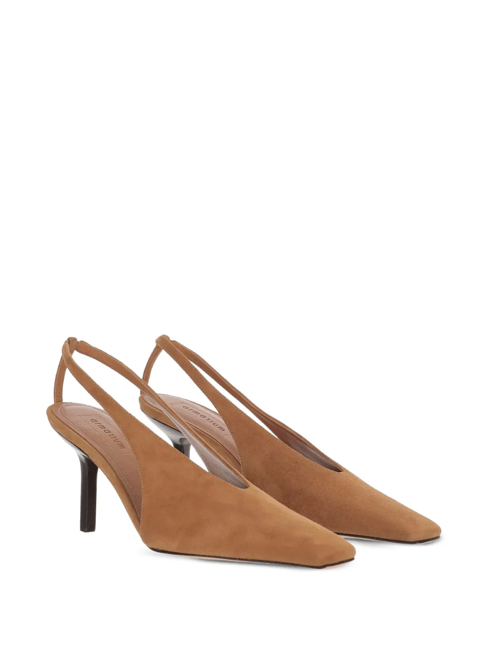  Armarium Evelina Square-toe Suede Pumps - Brown 