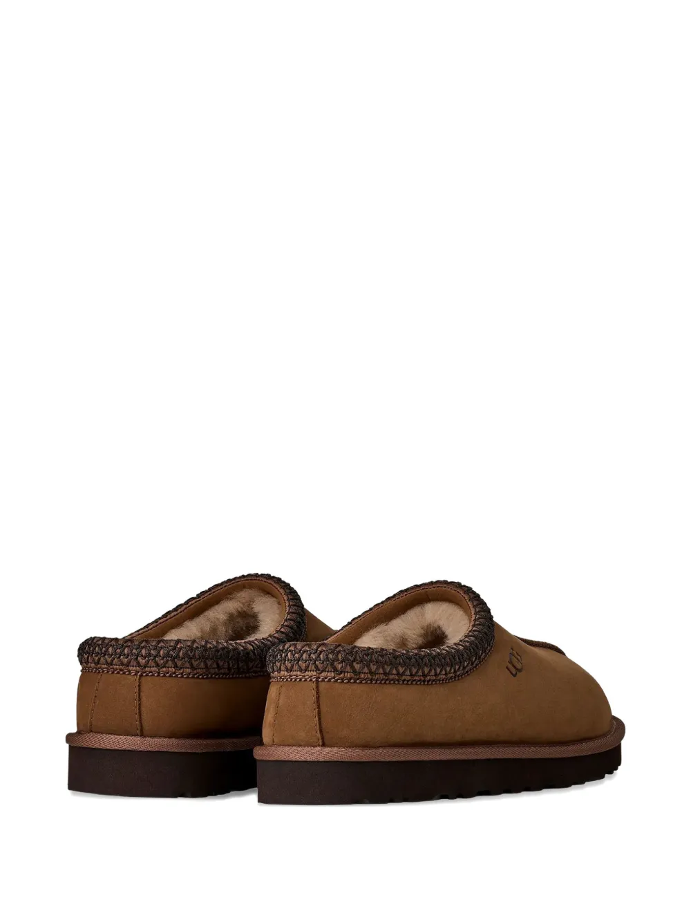 UGG Leren slippers met borduurwerk Bruin