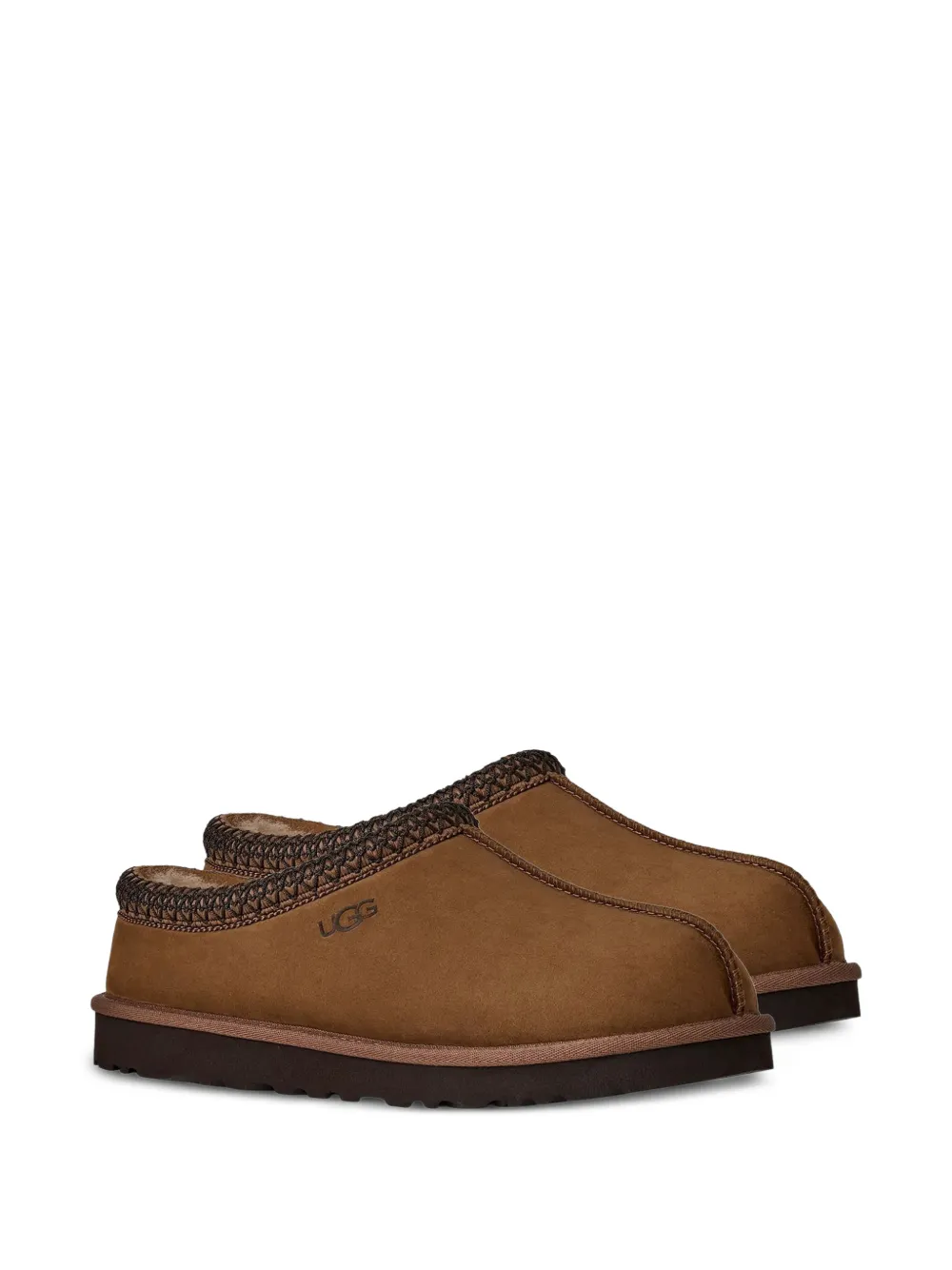 UGG 刺绣边饰皮质拖鞋 | Image 2