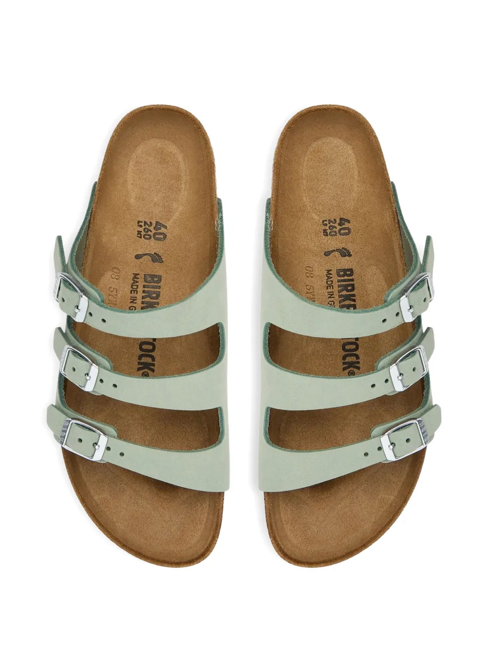 Birkenstock Leren sandalen met verstelbaar bandje Groen