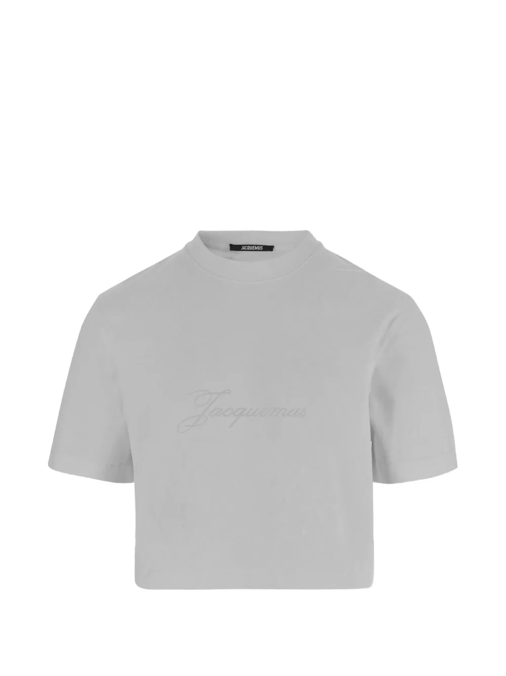 Jacquemus embroidered-logo cropped T-shirt - Grigio