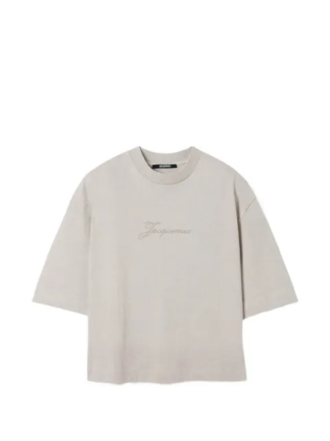 Jacquemus playera corta con logo bordado