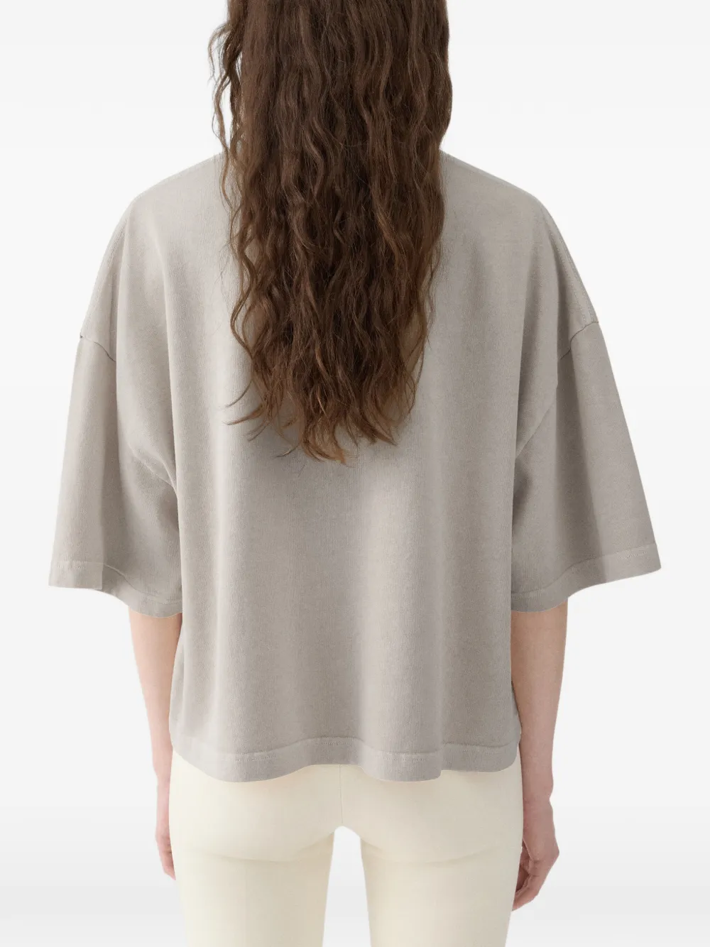 Jacquemus T-shirt met geborduurd logo Beige
