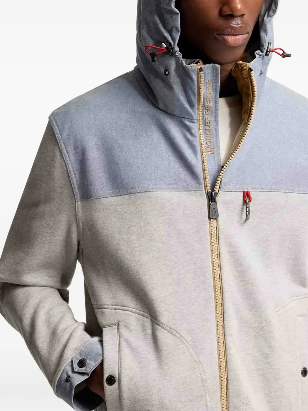 Moncler Grenoble Trui met capuchon en rits Grijs