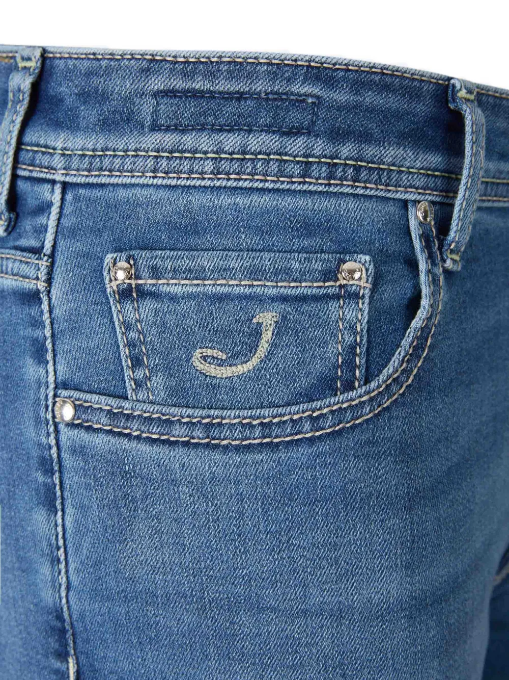 Jacob Cohën Jeans met logopatch Blauw