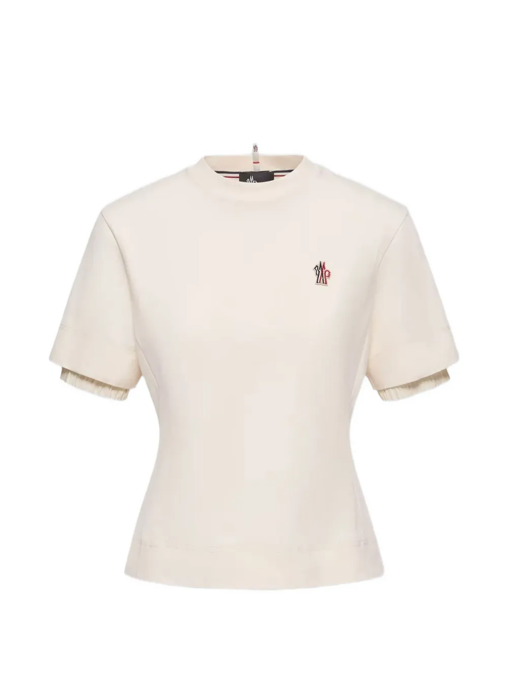 Moncler Short-sleeved Logo T-shirt In Neutral
