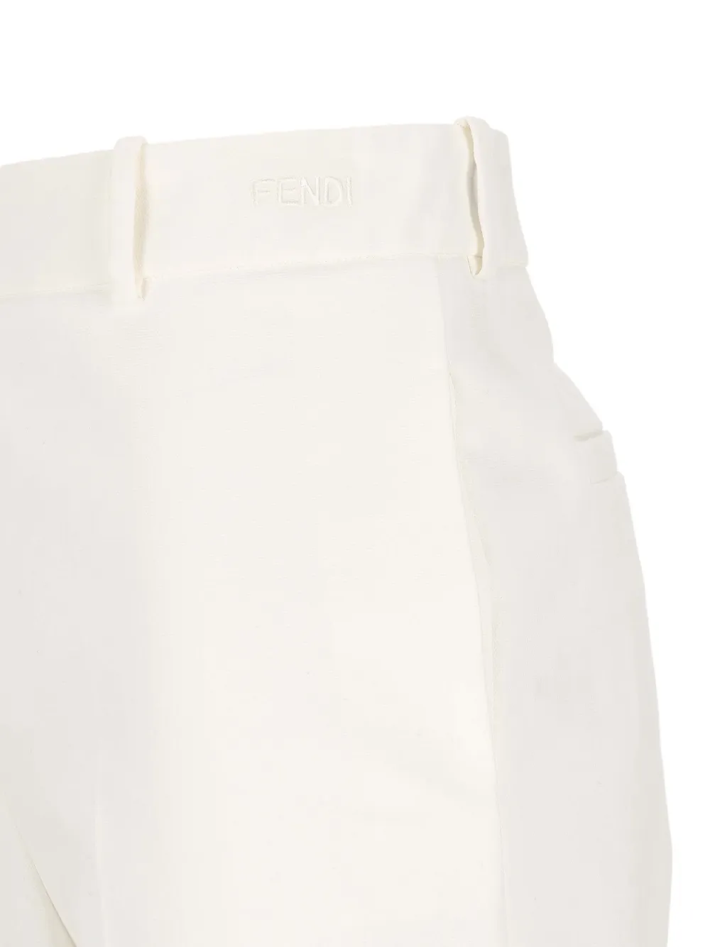 FENDI Broek met geborduurd logo Beige
