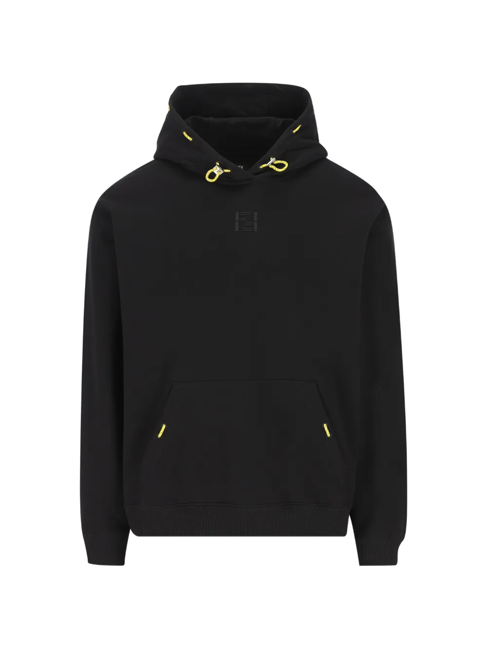 FENDI logo-embroidered hoodie - Black
