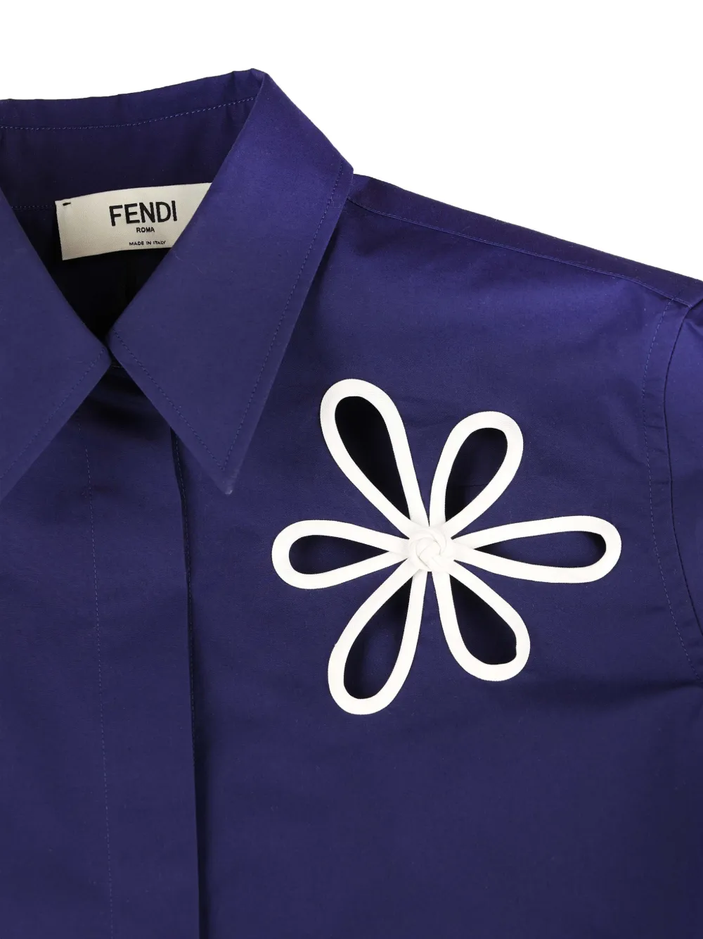FENDI Blouse met uitgesneden bloem Blauw