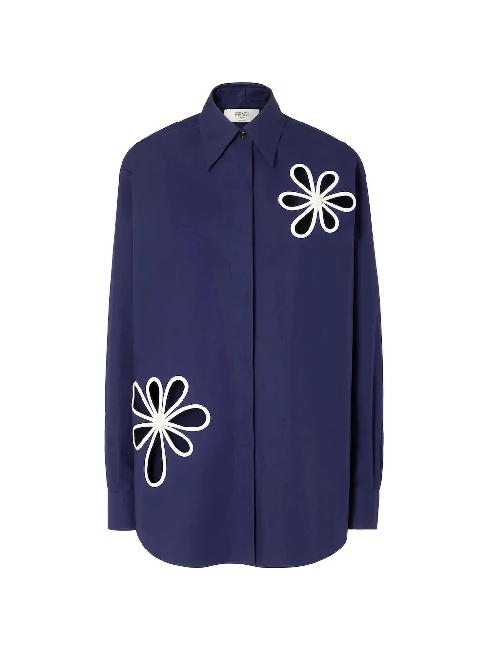 FENDI flower-cutout shirt - Blu
